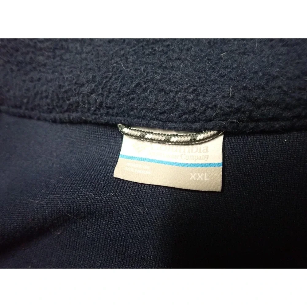 Columbia Fleece Jacket Mens‎ XXL Blue Excellent Full Zip Mock Neck Pocket